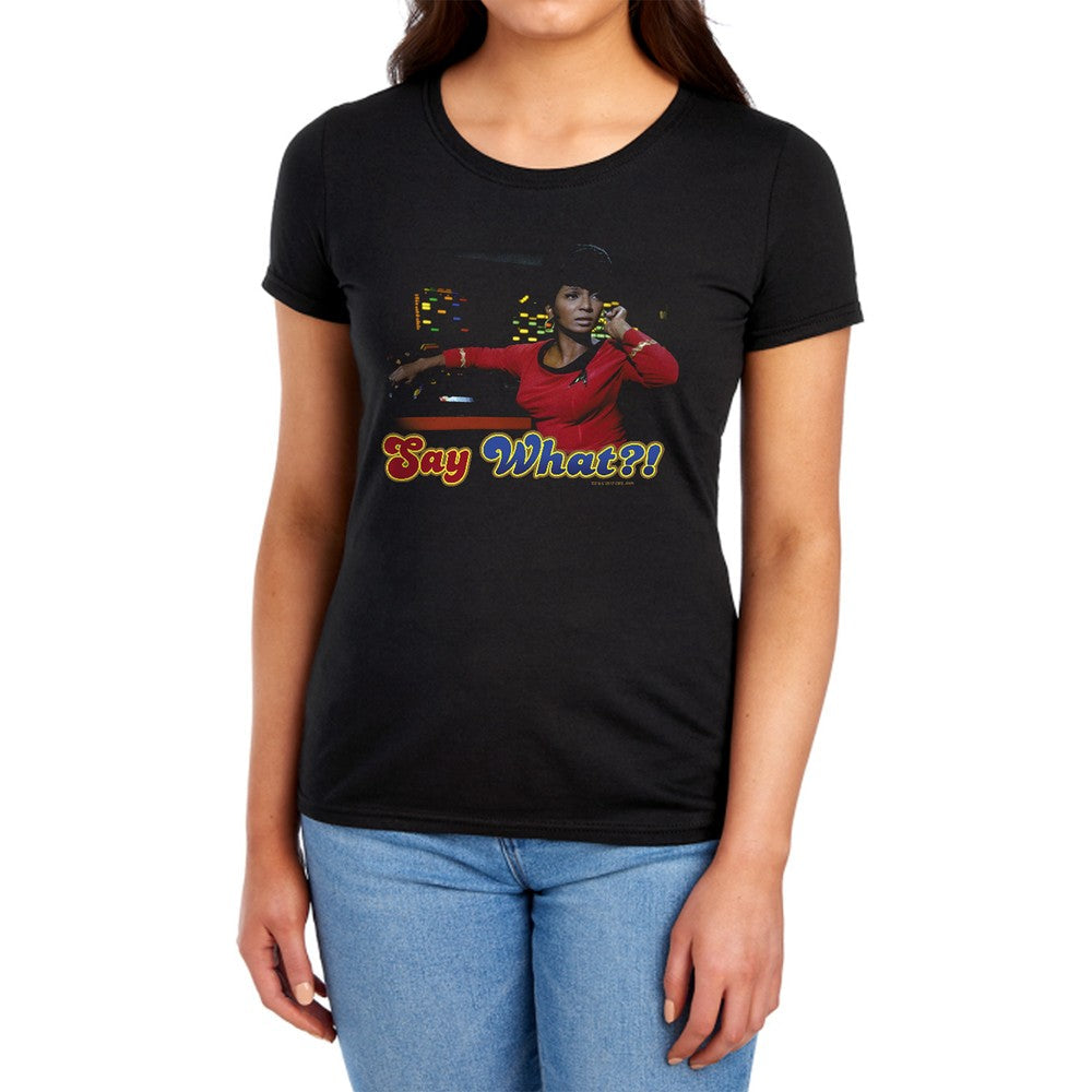 Star Trek Say What Licensed Women's T-Shirt Regular Fit LG