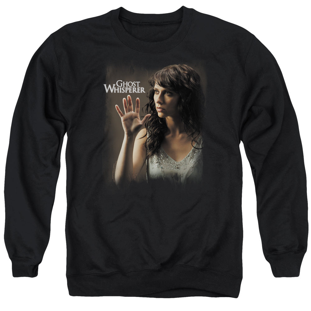 AN OFFCIALLY LICENSED GHOST WHISPERER ETHEREAL ADULT UNISEX CREWNECK SWEATSHIRT BLACK