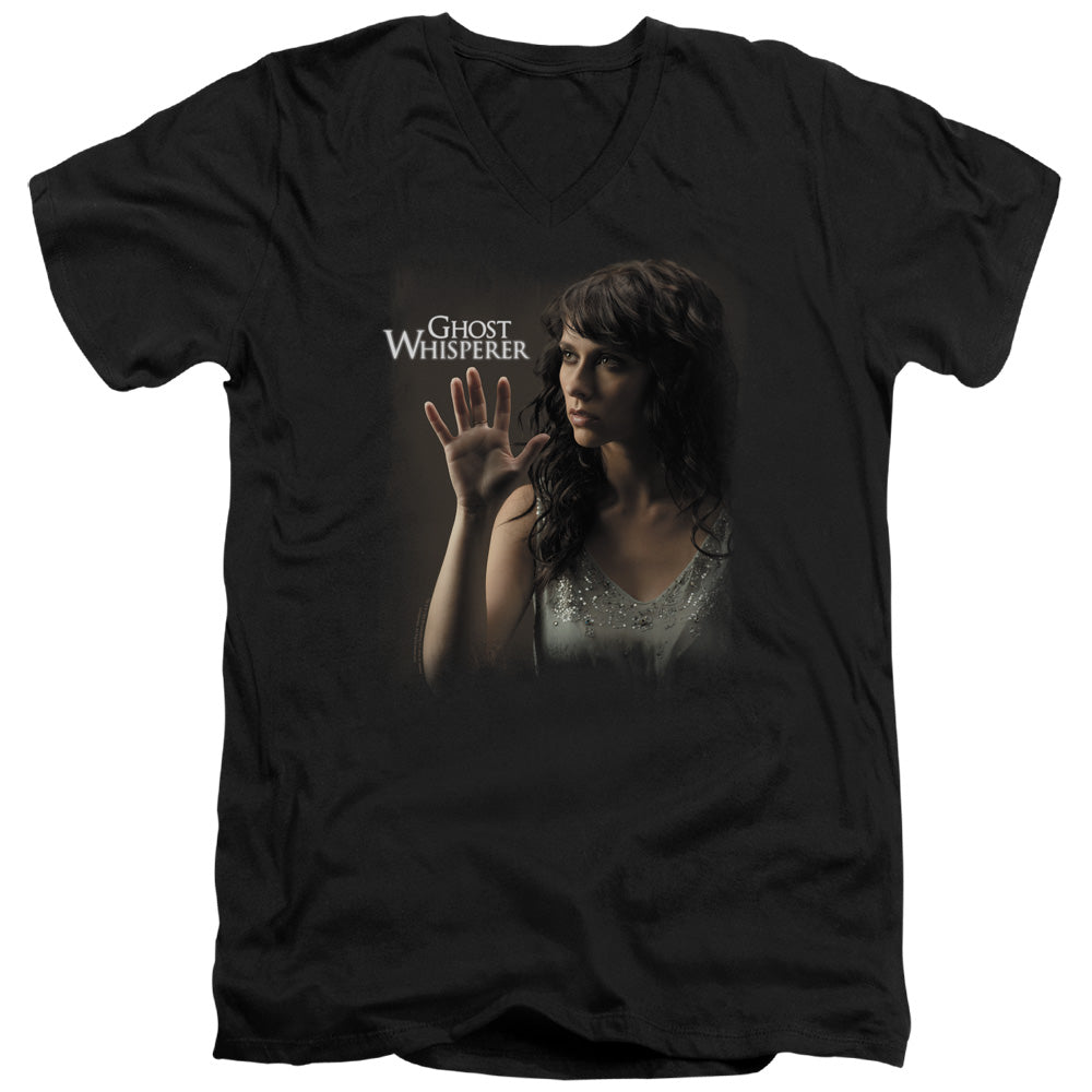 AN OFFCIALLY LICENSED GHOST WHISPERER ETHEREAL MEN'S V-NECK T-SHIRT BLACK