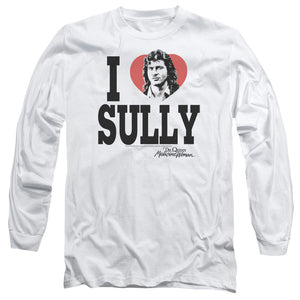 AN OFFCIALLY LICENSED DR.QUINN I HEART SULLY MEN'S LONG SLEEVE T-SHIRT WHITE