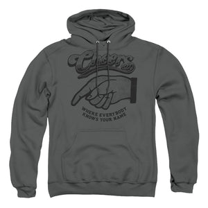 AN OFFCIALLY LICENSED CHEERS THE STANDARD ADULT UNISEX PULLOVER HOODIE CHARCOAL