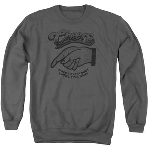 AN OFFCIALLY LICENSED CHEERS THE STANDARD ADULT UNISEX CREWNECK SWEATSHIRT CHARCOAL