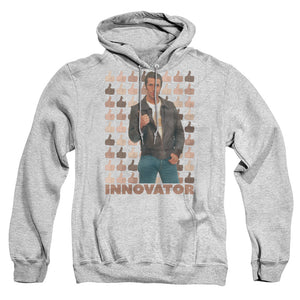 AN OFFCIALLY LICENSED HAPPY DAYS INNOVATOR ADULT UNISEX PULLOVER HOODIE ATHLETIC HEATHER