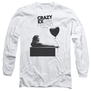 AN OFFCIALLY LICENSED CRAZY EX GIRLFRIEND CRAZY MAD MEN'S LONG SLEEVE T-SHIRT WHITE