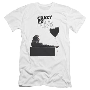 AN OFFCIALLY LICENSED CRAZY EX GIRLFRIEND CRAZY MAD MEN'S PREMIUM SLIM FIT T-SHIRT WHITE