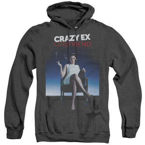 AN OFFCIALLY LICENSED CRAZY EX GIRLFRIEND CRAZY INSTINCT ADULT UNISEX HEATHER PULLOVER HOODIE BLACK