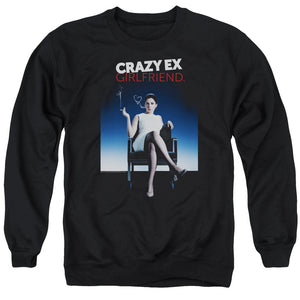 AN OFFCIALLY LICENSED CRAZY EX GIRLFRIEND CRAZY INSTINCT ADULT UNISEX CREWNECK SWEATSHIRT BLACK