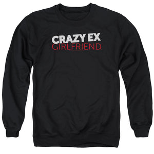 AN OFFCIALLY LICENSED CRAZY EX GIRLFRIEND CRAZY LOGO ADULT UNISEX CREWNECK SWEATSHIRT BLACK