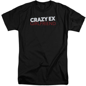 AN OFFCIALLY LICENSED CRAZY EX GIRLFRIEND CRAZY LOGO MEN'S TALL FIT T-SHIRT BLACK