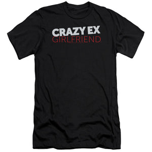 AN OFFCIALLY LICENSED CRAZY EX GIRLFRIEND CRAZY LOGO MEN'S PREMIUM SLIM FIT T-SHIRT BLACK