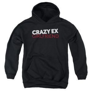 AN OFFCIALLY LICENSED CRAZY EX GIRLFRIEND CRAZY LOGO YOUTH HOODIE BLACK