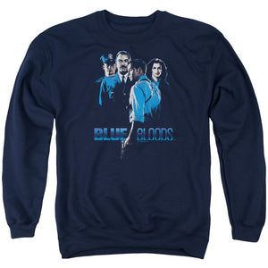 AN OFFCIALLY LICENSED BLUE BLOODS BLUE INVERTED ADULT UNISEX CREWNECK SWEATSHIRT NAVY