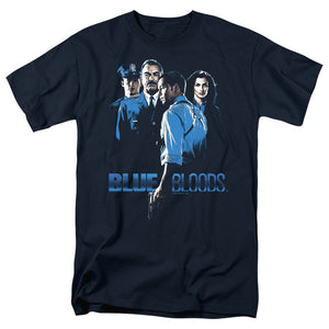 AN OFFCIALLY LICENSED BLUE BLOODS BLUE INVERTED MEN'S REGULAR FIT T-SHIRT NAVY