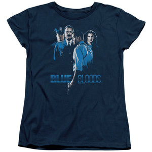 AN OFFCIALLY LICENSED BLUE BLOODS BLUE INVERTED WOMEN'S REGULAR FIT T-SHIRT NAVY