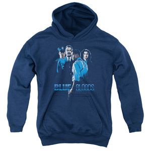 AN OFFCIALLY LICENSED BLUE BLOODS BLUE INVERTED YOUTH HOODIE NAVY