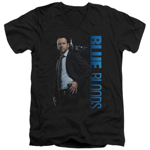 AN OFFCIALLY LICENSED BLUE BLOODS DANNY MEN'S V-NECK T-SHIRT BLACK