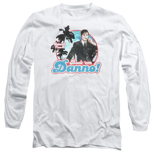 AN OFFCIALLY LICENSED HAWAII 5 0 BOOK EM DANNO MEN'S LONG SLEEVE T-SHIRT WHITE