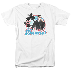 AN OFFCIALLY LICENSED HAWAII 5 0 BOOK EM DANNO MEN'S REGULAR FIT T-SHIRT WHITE