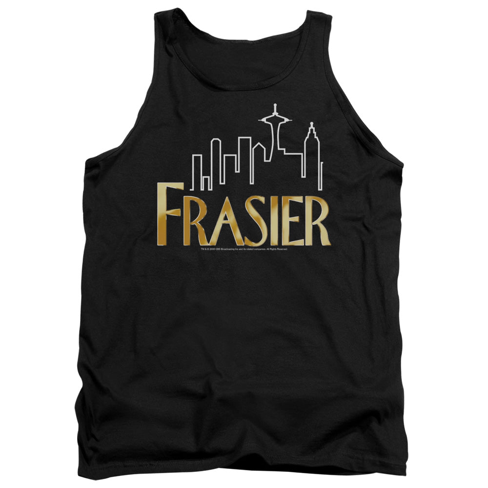 AN OFFCIALLY LICENSED FRASIER FRASIER LOGO ADULT UNISEX TANK TOP BLACK