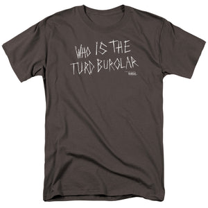 AN OFFCIALLY LICENSED AMERICAN VANDAL TURD BURGLAR MEN'S REGULAR FIT T-SHIRT CHARCOAL