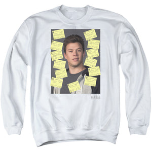 AN OFFCIALLY LICENSED AMERICAN VANDAL DETENTION ADULT UNISEX CREWNECK SWEATSHIRT WHITE
