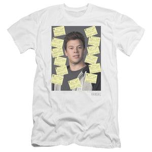 AN OFFCIALLY LICENSED AMERICAN VANDAL DETENTION MEN'S PREMIUM SLIM FIT T-SHIRT WHITE