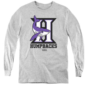 AN OFFCIALLY LICENSED AMERICAN VANDAL HUMPBACKS YOUTH LONG SLEEVE T-SHIRT ATHLETIC HEATHER