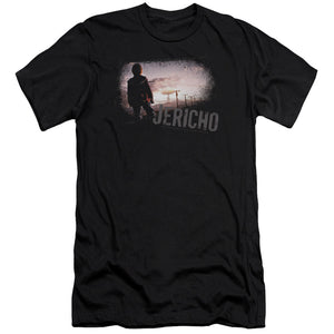 AN OFFCIALLY LICENSED JERICHO MUSHROOM CLOUD MEN'S PREMIUM SLIM FIT T-SHIRT BLACK