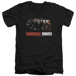 AN OFFCIALLY LICENSED CRIMINAL MINDS THE BRAIN TRUST MEN'S V-NECK T-SHIRT BLACK