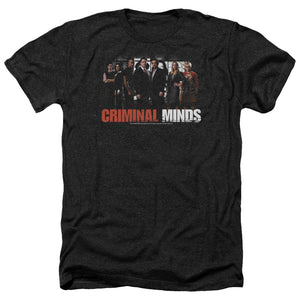 AN OFFCIALLY LICENSED CRIMINAL MINDS THE BRAIN TRUST MEN'S HEATHER T-SHIRT CHARCOAL