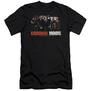 AN OFFCIALLY LICENSED CRIMINAL MINDS THE BRAIN TRUST MEN'S PREMIUM SLIM FIT T-SHIRT BLACK