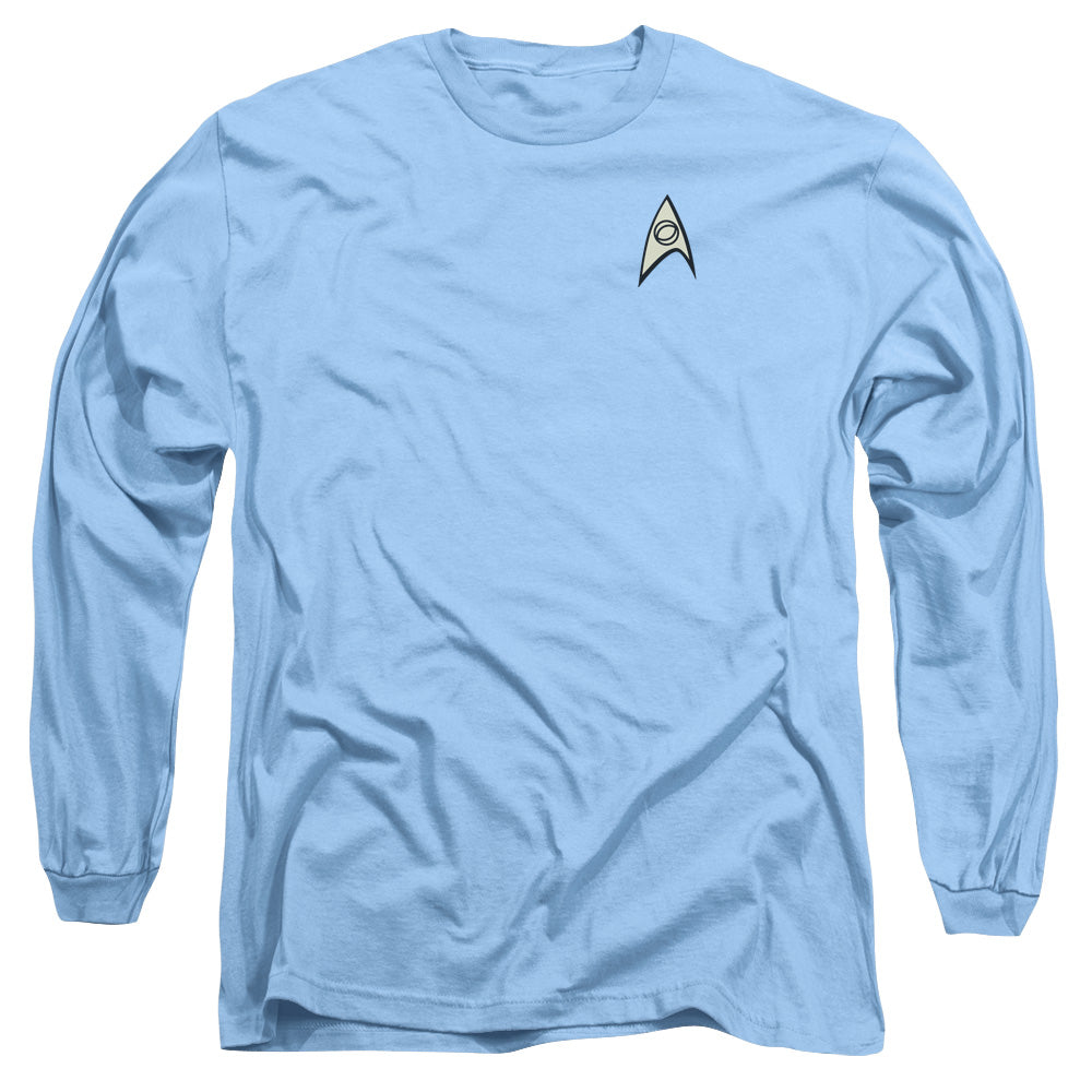 Star Trek Science Uniform Licensed Adult Unisex Long Sleeve T-Shirt SM-LG