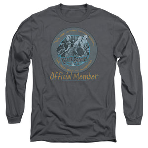 AN OFFCIALLY LICENSED LITTLE RASCALS HE MAN WOMAN HATERS MEN'S LONG SLEEVE T-SHIRT CHARCOAL