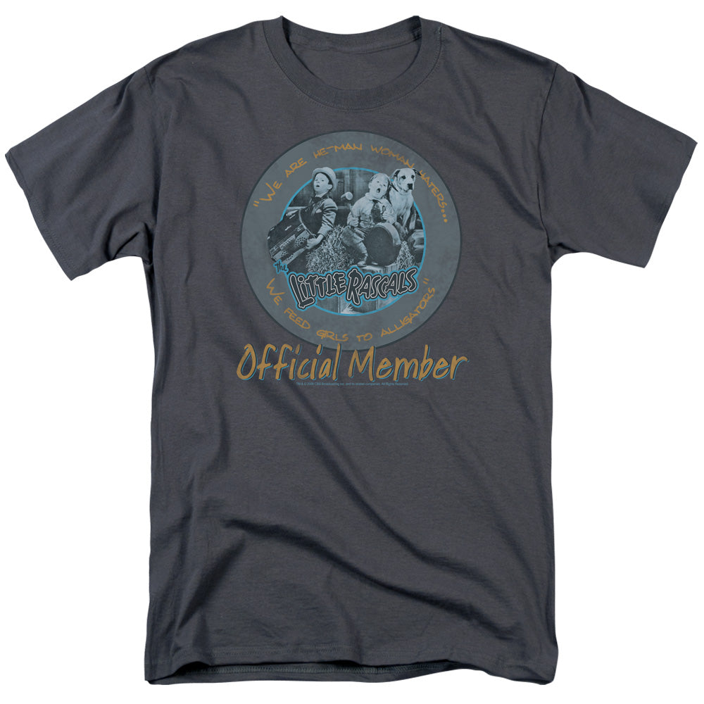 AN OFFCIALLY LICENSED LITTLE RASCALS HE MAN WOMAN HATERS MEN'S REGULAR FIT T-SHIRT CHARCOAL