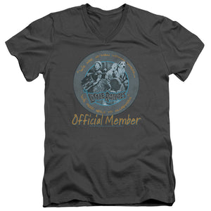 AN OFFCIALLY LICENSED LITTLE RASCALS HE MAN WOMAN HATERS MEN'S V-NECK T-SHIRT CHARCOAL
