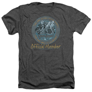 AN OFFCIALLY LICENSED LITTLE RASCALS HE MAN WOMAN HATERS MEN'S HEATHER T-SHIRT CHARCOAL