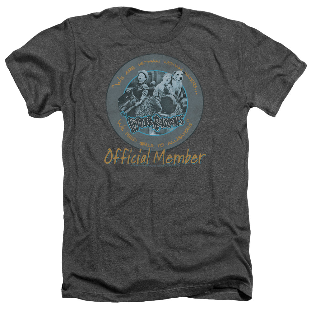 AN OFFCIALLY LICENSED LITTLE RASCALS HE MAN WOMAN HATERS MEN'S HEATHER T-SHIRT CHARCOAL