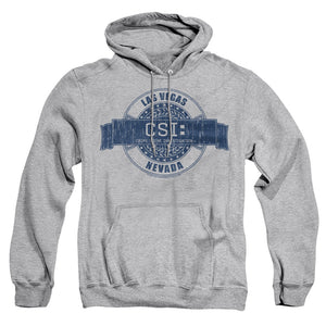 AN OFFCIALLY LICENSED CSI VEGAS BADGE ADULT UNISEX PULLOVER HOODIE ATHLETIC HEATHER