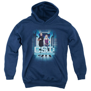 AN OFFCIALLY LICENSED CSI SERIOUS BUSINESS YOUTH HOODIE NAVY
