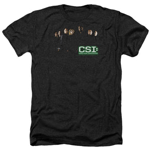 AN OFFCIALLY LICENSED CSI SHADOW CAST MEN'S HEATHER T-SHIRT CHARCOAL
