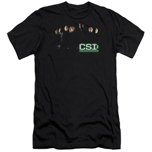 AN OFFCIALLY LICENSED CSI SHADOW CAST MEN'S PREMIUM SLIM FIT T-SHIRT BLACK