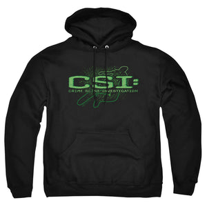 AN OFFCIALLY LICENSED CSI SKETCHY SHADOW ADULT UNISEX PULLOVER HOODIE BLACK