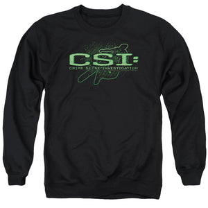 AN OFFCIALLY LICENSED CSI SKETCHY SHADOW ADULT UNISEX CREWNECK SWEATSHIRT BLACK