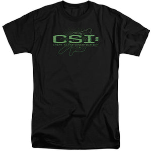AN OFFCIALLY LICENSED CSI SKETCHY SHADOW MEN'S TALL FIT T-SHIRT BLACK