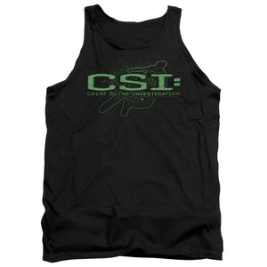 AN OFFCIALLY LICENSED CSI SKETCHY SHADOW ADULT UNISEX TANK TOP BLACK