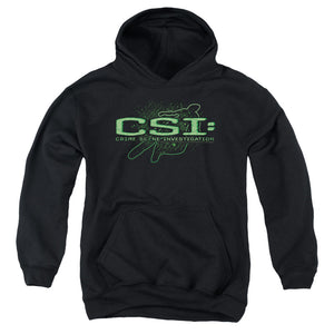 AN OFFCIALLY LICENSED CSI SKETCHY SHADOW YOUTH HOODIE BLACK