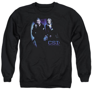AN OFFCIALLY LICENSED CSI AT THE SCENE ADULT UNISEX CREWNECK SWEATSHIRT BLACK
