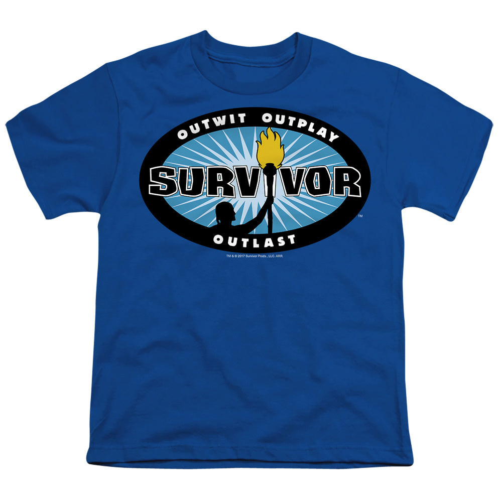 Survivor Blue Burst Licensed Kid's T-Shirt (Ages 4-7) SM-XL