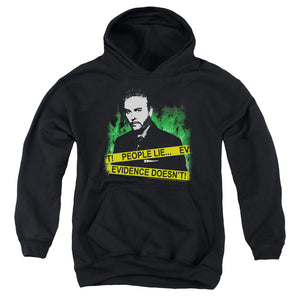 AN OFFCIALLY LICENSED CSI PEOPLE LIE YOUTH HOODIE BLACK