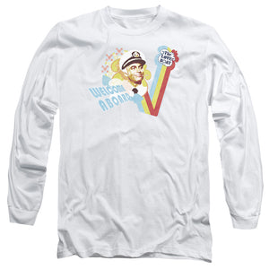 AN OFFCIALLY LICENSED LOVE BOAT WELCOME ABOARD MEN'S LONG SLEEVE T-SHIRT WHITE